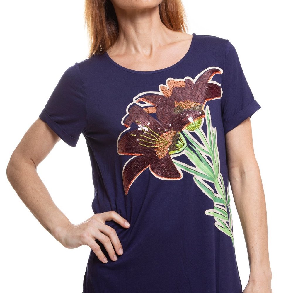 Vecceli Italy Milano Fabulous Embelish Tunic Top
